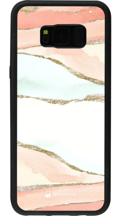 Coque Samsung Galaxy S8+ - Silicone rigide noir Shimmering Orange