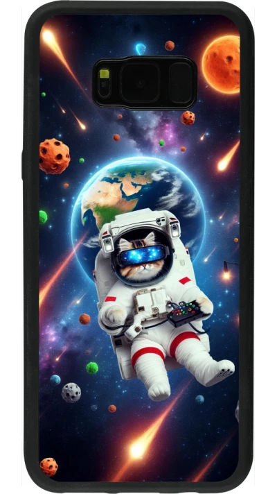 Coque Samsung Galaxy S8+ - Silicone rigide noir VR SpaceCat Odyssey