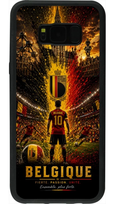 Coque Samsung Galaxy S8+ - Silicone rigide noir Football Belgique splash 2026