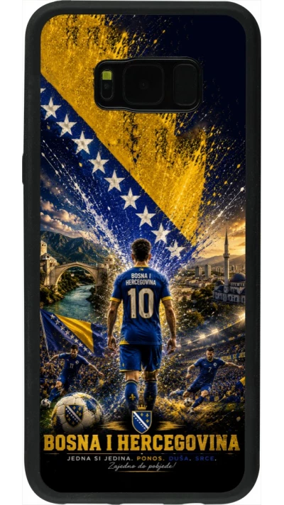 Coque Samsung Galaxy S8+ - Silicone rigide noir Football Bosnie-Herzégovine splash 2026