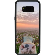 Samsung Galaxy S8+ Case Hülle - Silikon schwarz Cow with tulips Spring 2026