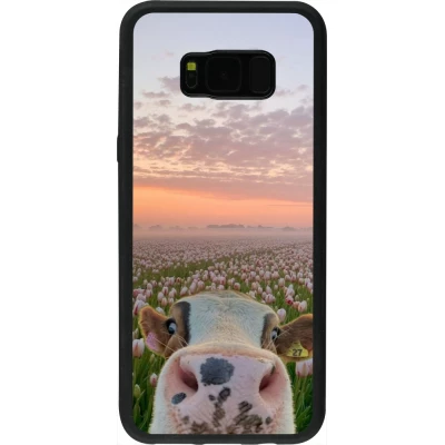 Samsung Galaxy S8+ Case Hülle - Silikon schwarz Cow with tulips Spring 2026