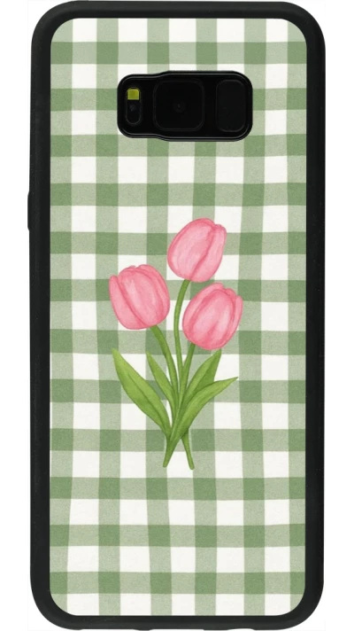 Coque Samsung Galaxy S8+ - Silicone rigide noir Green vichy tulips Spring 2026