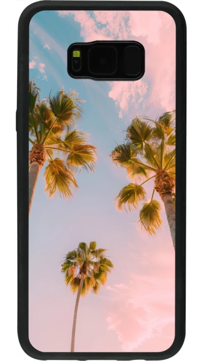 Coque Samsung Galaxy S8+ - Silicone rigide noir Summer 2025 Palmiers