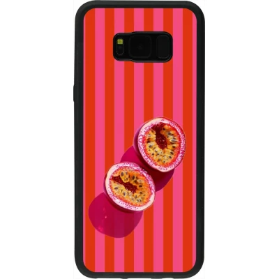 Coque Samsung Galaxy S8+ - Silicone rigide noir Passion fruit Summer 2026