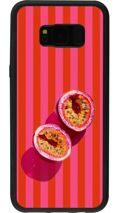 Coque Samsung Galaxy S8+ - Silicone rigide noir Passion fruit Summer 2026