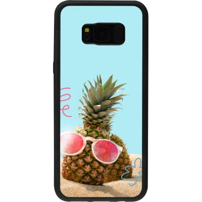 Coque Samsung Galaxy S8+ - Silicone rigide noir Pineapple with glasses Summer 2026