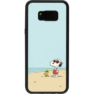 Coque Samsung Galaxy S8+ - Silicone rigide noir Snoopy on the beach Summer 2026