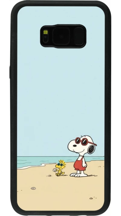 Coque Samsung Galaxy S8+ - Silicone rigide noir Snoopy on the beach Summer 2026
