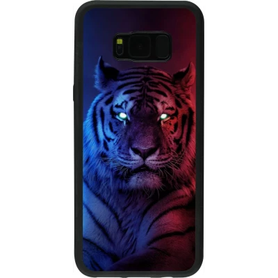 Coque Samsung Galaxy S8+ - Silicone rigide noir Tiger Blue Red