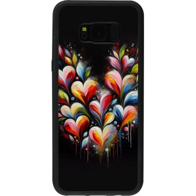 Coque Samsung Galaxy S8+ - Silicone rigide noir Valentine 2024 Coeur Noir Abstrait