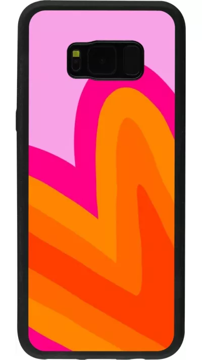 Coque Samsung Galaxy S8+ - Silicone rigide noir Valentine 2024 heart gradient