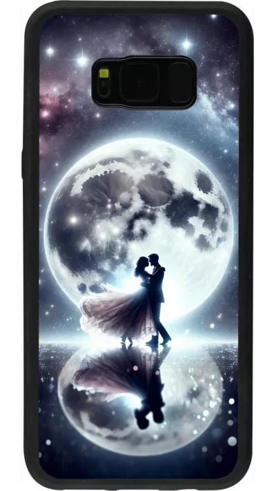 Coque Samsung Galaxy S8+ - Silicone rigide noir Valentine 2024 Love under the moon