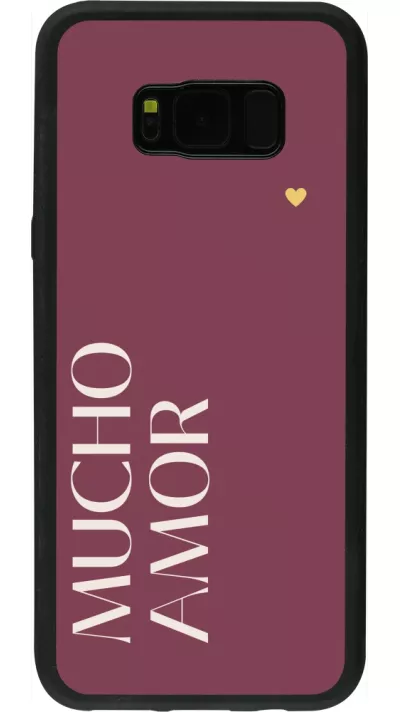 Coque Samsung Galaxy S8+ - Silicone rigide noir Valentine 2024 mucho amor rosado