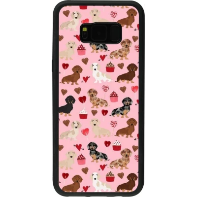 Coque Samsung Galaxy S8+ - Silicone rigide noir Valentine 2024 puppy love
