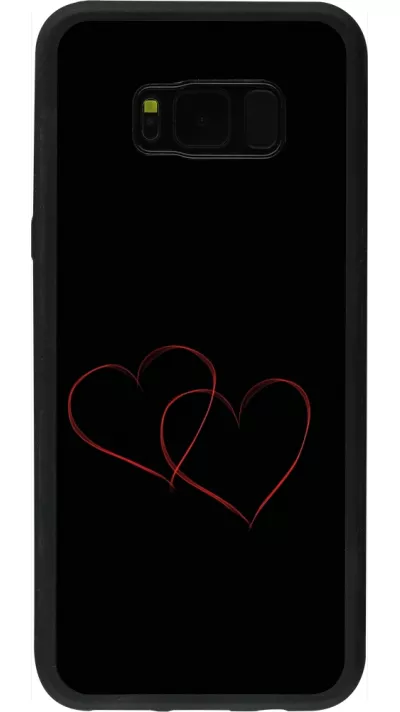 Coque Samsung Galaxy S8+ - Silicone rigide noir Valentine 2023 attached heart