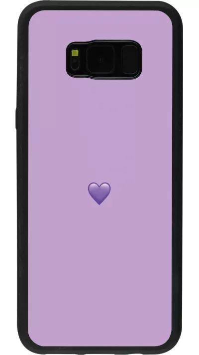 Coque Samsung Galaxy S8+ - Silicone rigide noir Valentine 2023 purpule single heart