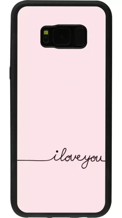 Coque Samsung Galaxy S8+ - Silicone rigide noir Valentine 2023 i love you writing