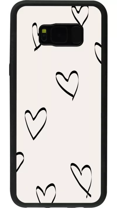 Coque Samsung Galaxy S8+ - Silicone rigide noir Valentine 2023 minimalist hearts