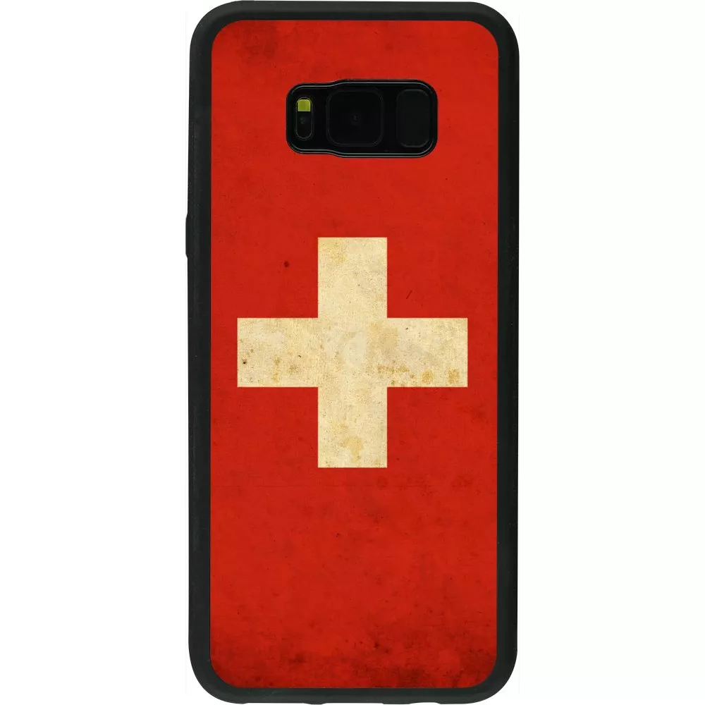 Hülle Samsung Galaxy S8+ - Silikon schwarz Vintage Flag SWISS