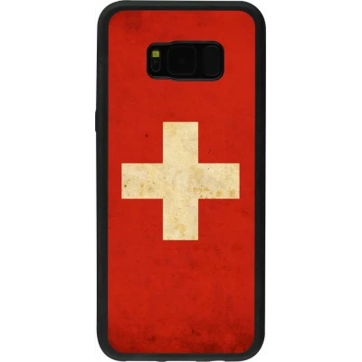 Hülle Samsung Galaxy S8+ - Silikon schwarz Vintage Flag SWISS