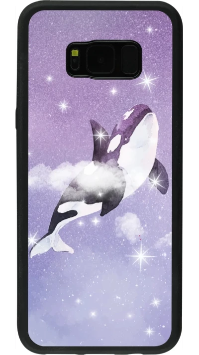 Coque Samsung Galaxy S8+ - Silicone rigide noir Whale in sparking stars