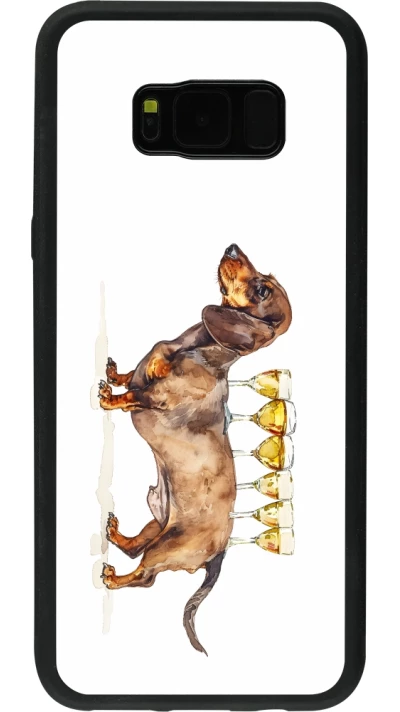 Coque Samsung Galaxy S8+ - Silicone rigide noir Wine Teckel