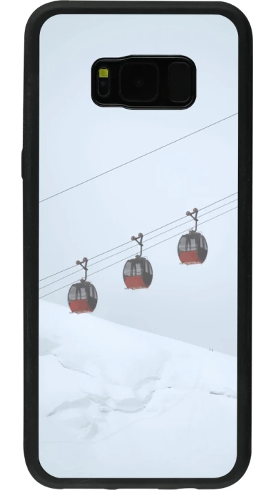 Coque Samsung Galaxy S8+ - Silicone rigide noir Winter 22 ski lift