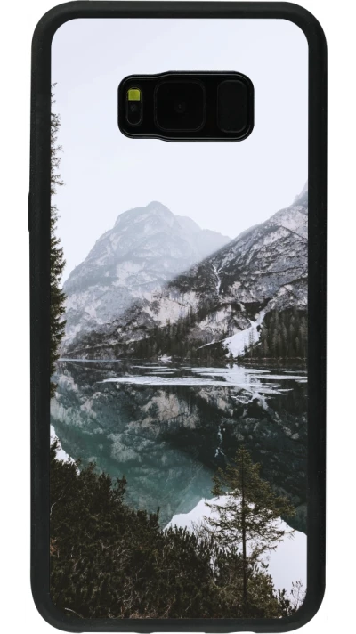 Coque Samsung Galaxy S8+ - Silicone rigide noir Winter 22 snowy mountain and lake