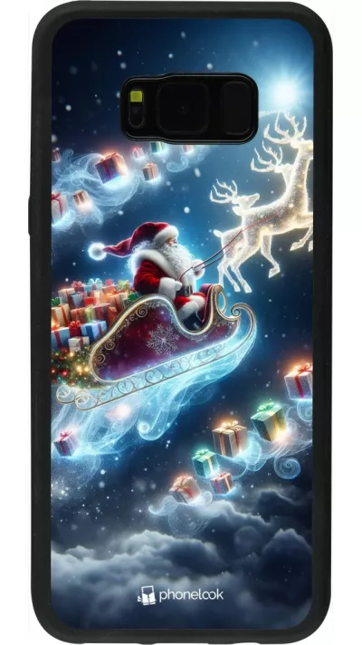 Coque Samsung Galaxy S8+ - Silicone rigide noir Noël 2023 Père Noël enchanté