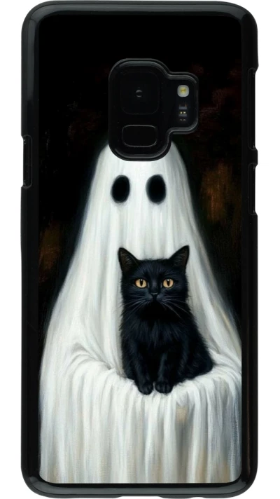 Samsung Galaxy S9 Case Hülle - Halloween 2025 Ghost with black cat