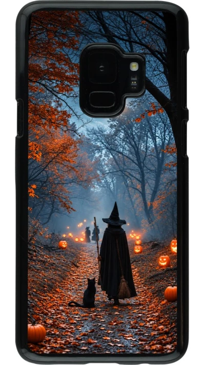 Samsung Galaxy S9 Case Hülle - Halloween 2026 Witch with a cat