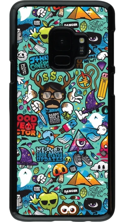 Samsung Galaxy S9 Case Hülle - Mixed Cartoons Turquoise