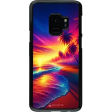 Coque Samsung Galaxy S9 - Plage coucher soleil flashy