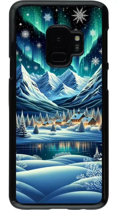Coque Samsung Galaxy S9 - Snowy Mountain Village Lake night