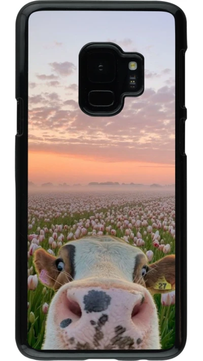 Coque Samsung Galaxy S9 - Cow with tulips Spring 2026