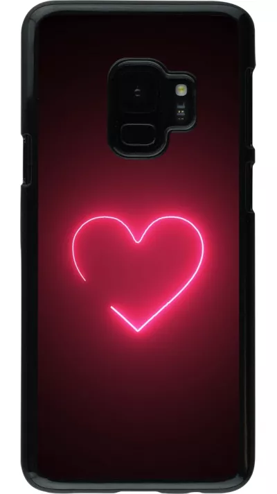Samsung Galaxy S9 Case Hülle - Valentine 2023 single neon heart