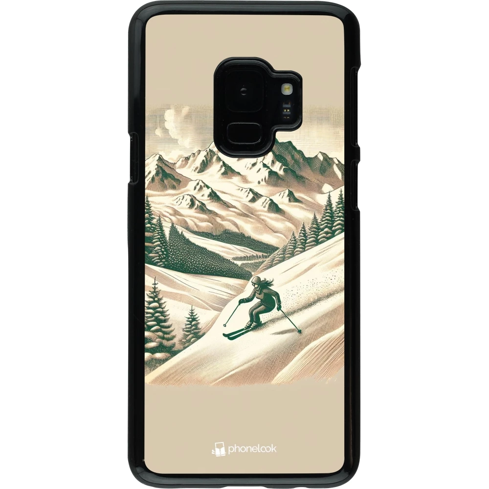 Coque Samsung Galaxy S9 - Vintage Ski Mountain
