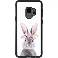 Samsung Galaxy S9 Case Hülle - Silikon schwarz Easter 2023 flower bunny