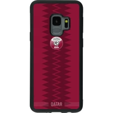 Coque Samsung Galaxy S9 - Silicone rigide noir Maillot de football Qatar 2026 personnalisable