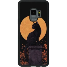 Samsung Galaxy S9 Case Hülle - Silikon schwarz Halloween 2026 Cat Art Nouveau