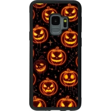 Coque Samsung Galaxy S9 - Silicone rigide noir Halloween 2026 Pattern Pumpkins