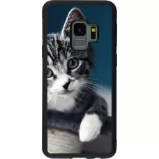 Coque Samsung Galaxy S9 - Silicone rigide noir Meow 23