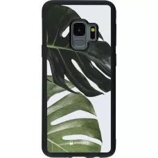Coque Samsung Galaxy S9 - Silicone rigide noir Monstera Plant