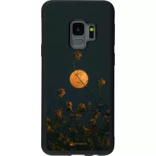 Coque Samsung Galaxy S9 - Silicone rigide noir Moon Flowers