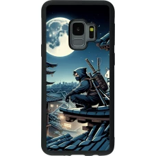 Coque Samsung Galaxy S9 - Silicone rigide noir Ninja sous la lune