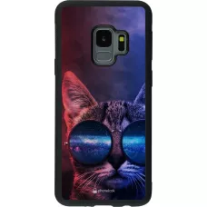 Coque Samsung Galaxy S9 - Silicone rigide noir Red Blue Cat Glasses