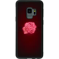 Coque Samsung Galaxy S9 - Silicone rigide noir Spring 23 neon rose