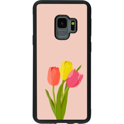 Samsung Galaxy S9 Case Hülle - Silikon schwarz Spring 23 tulip trio