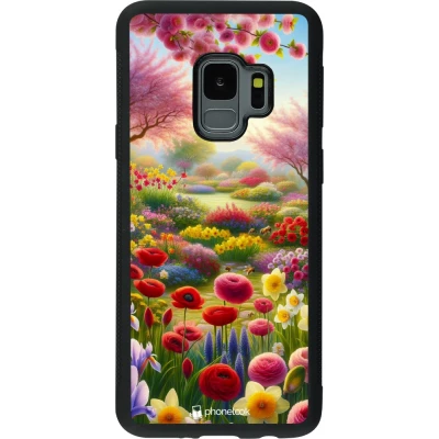 Samsung Galaxy S9 Case Hülle - Silikon schwarz Frühling 25 Strauß Frühling
